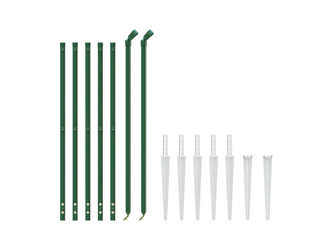 Clôture à mailles losangées avec piquet d'ancrage vert 1x10 m FR837278