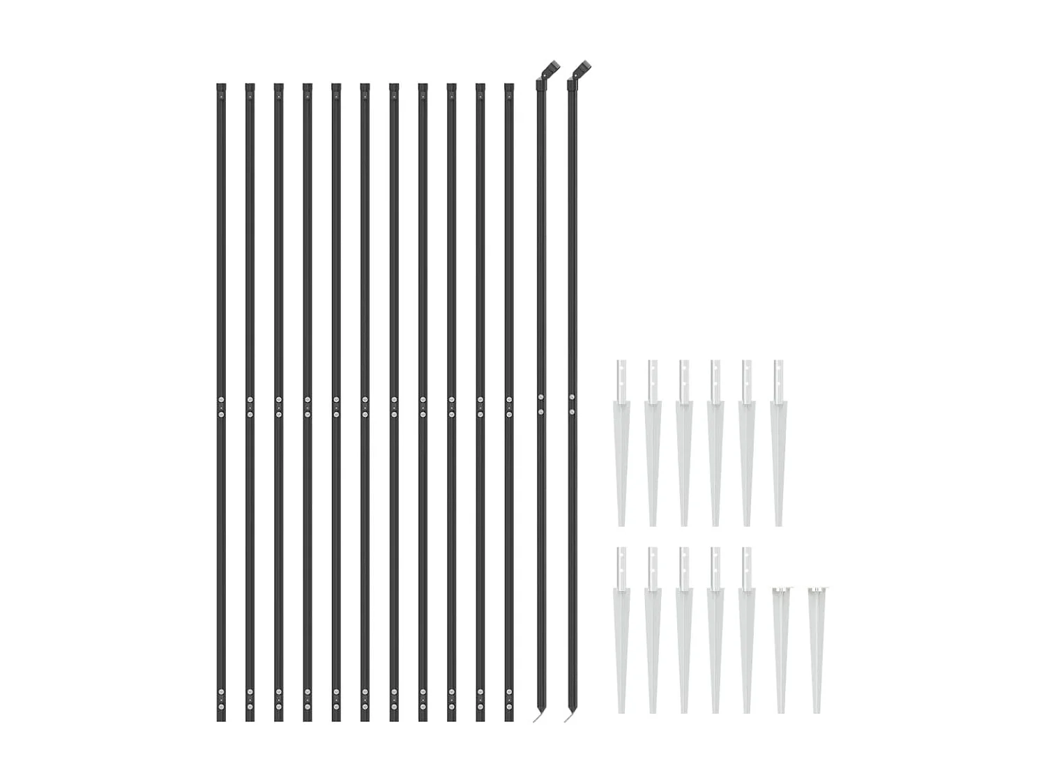 Cerca de alambre con pinchos de anclaje gris antracita 1,4x25 m ES881314