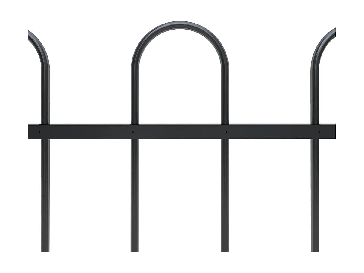 Valla de jardín con puntas de aro acero negro 10,2x1 m ES481226