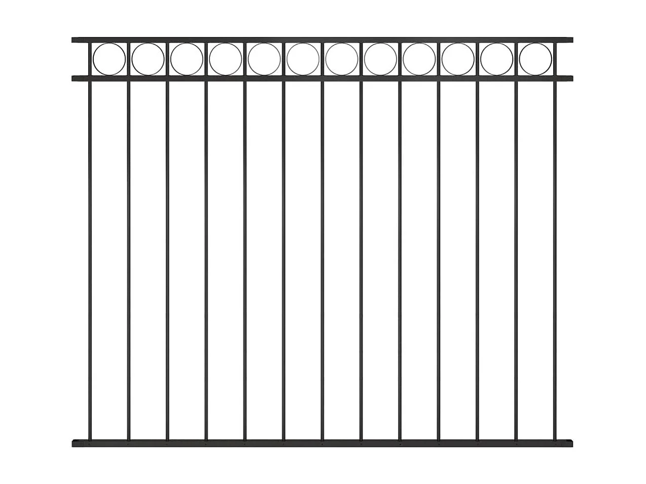 Schuttingpaneel 1,7x1,5 m staal zwart BE793544