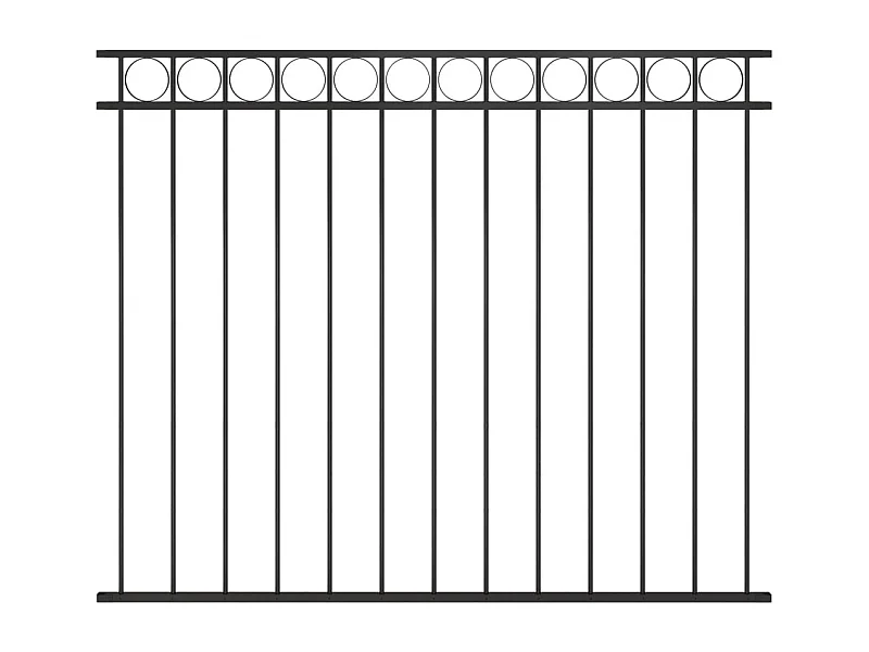 Panneau de clôture Acier 1,7x1,5 m Noir FR898146