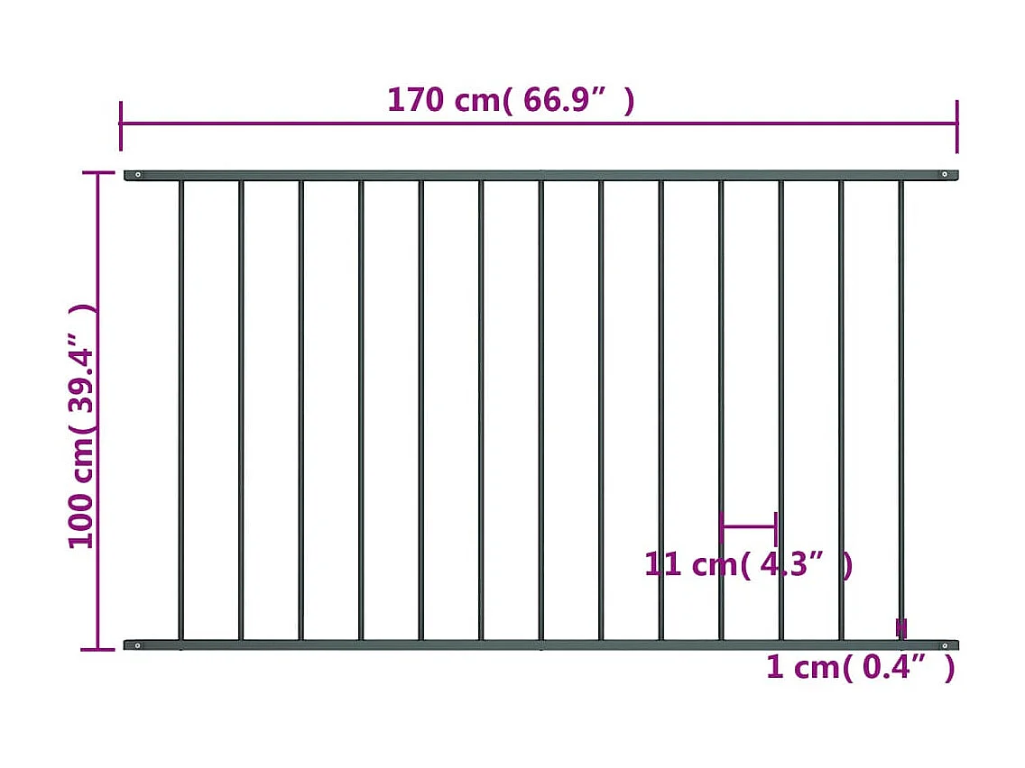Panel de valla acero recubrimiento polvo gris antracita 1,7x1 m ES292207