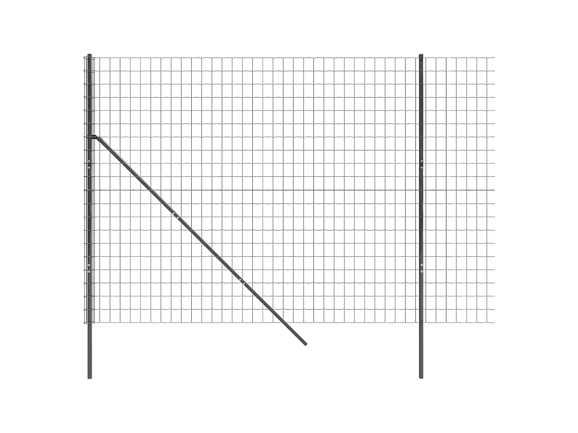 Cerca de alambre de acero galvanizado gris antracita 1,6x10 m ES454033