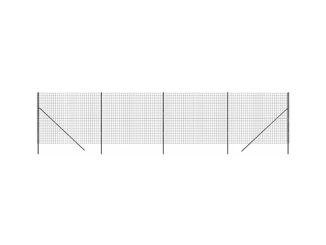Cerca de alambre de acero galvanizado gris antracita 1,6x10 m ES454033
