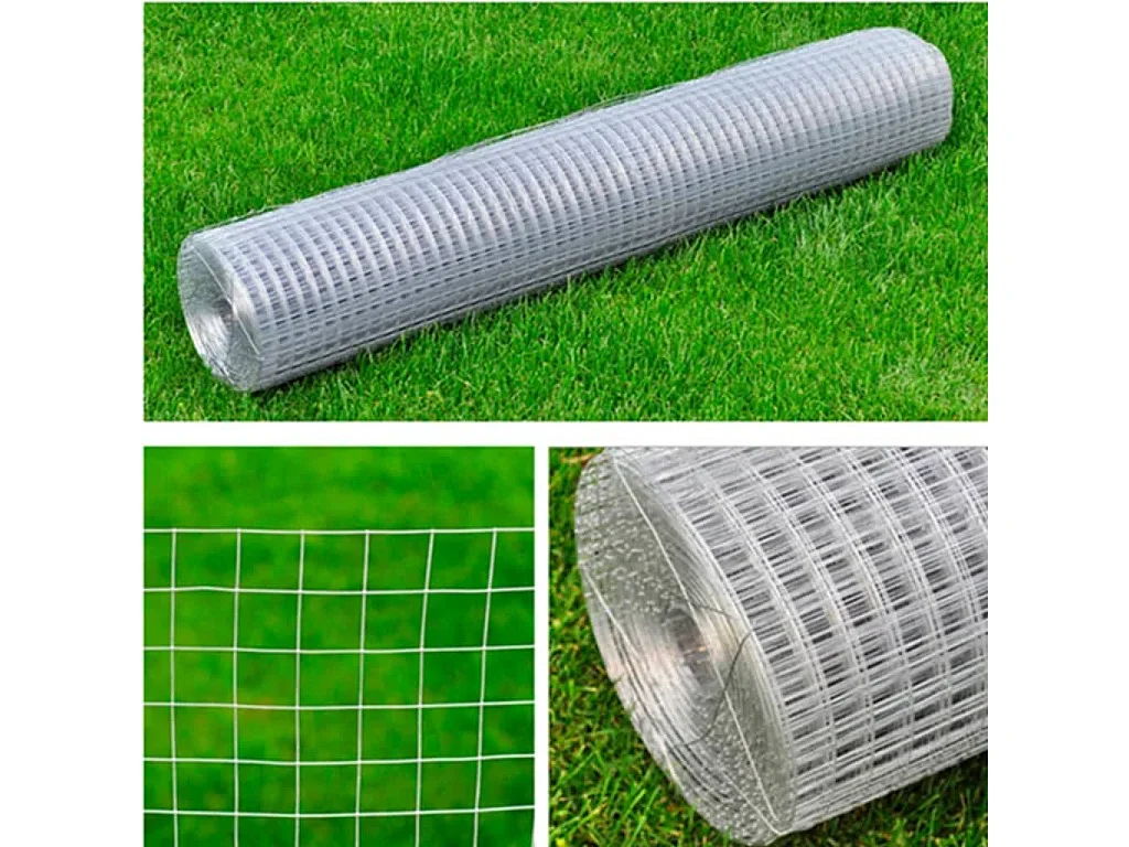 Clôture en treillis Acier galvanisé Carré 1x25 m Argenté FR716765