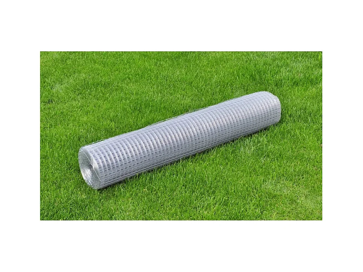Clôture en treillis Acier galvanisé Carré 1x25 m Argenté FR716765