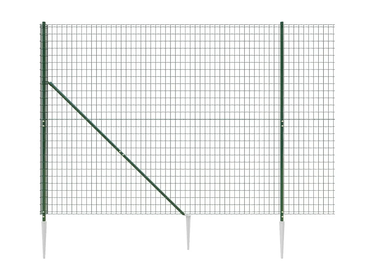 Clôture en treillis métallique et piquet d'ancrage vert 1,4x25m FR967192