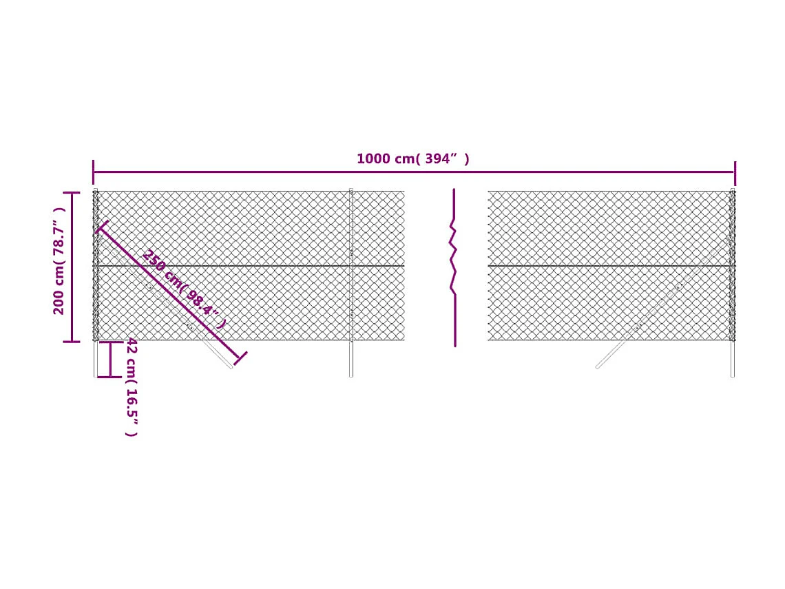 Gaashek 2x10 m antracietkleurig BE644040
