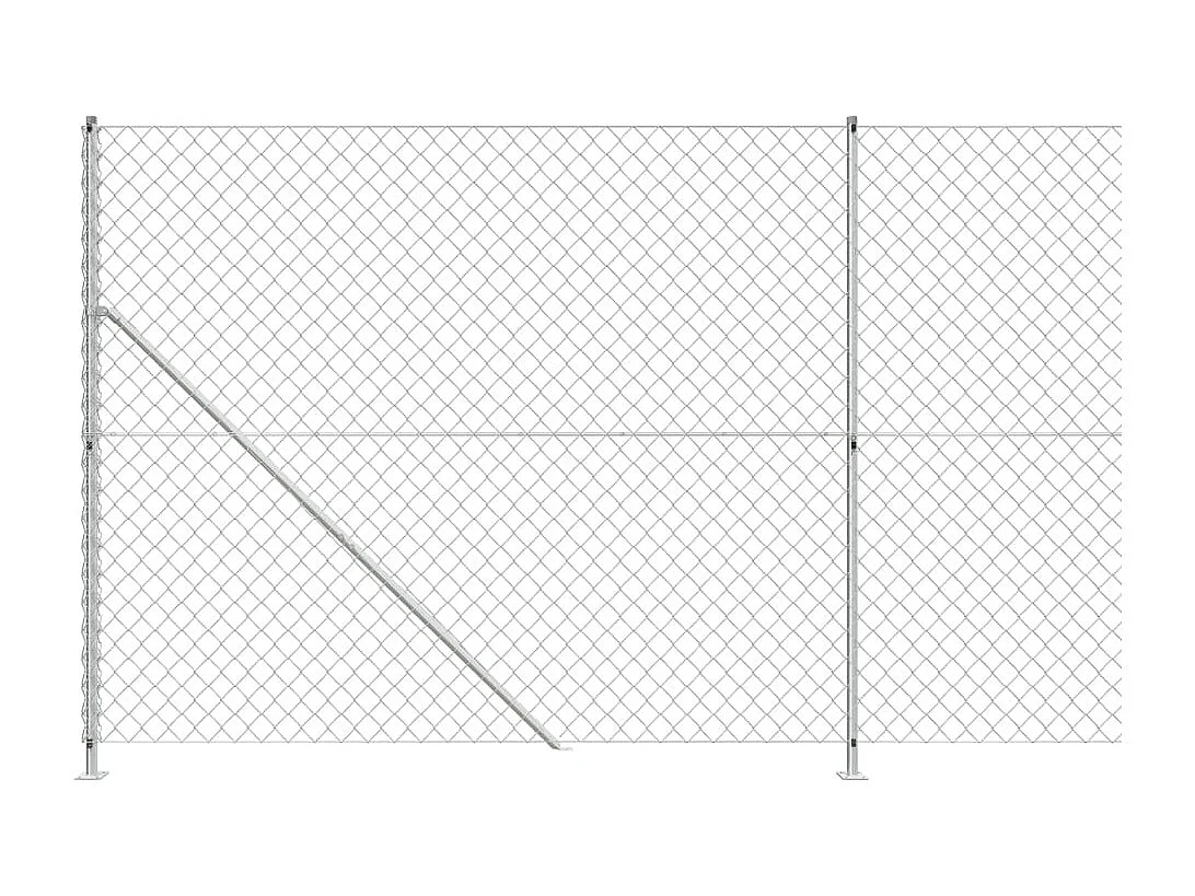 Cerca de arame com flange 1,6x25 m prateado PT205906