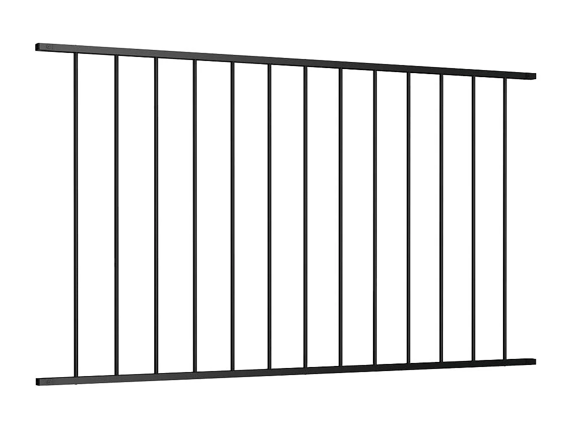 Panel de valla de acero con recubrimiento polvo negro 1,7x1 m ES264109