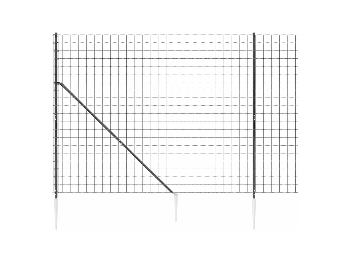 Clôture en treillis métallique et ancrage anthracite 2,2x25 m FR466642