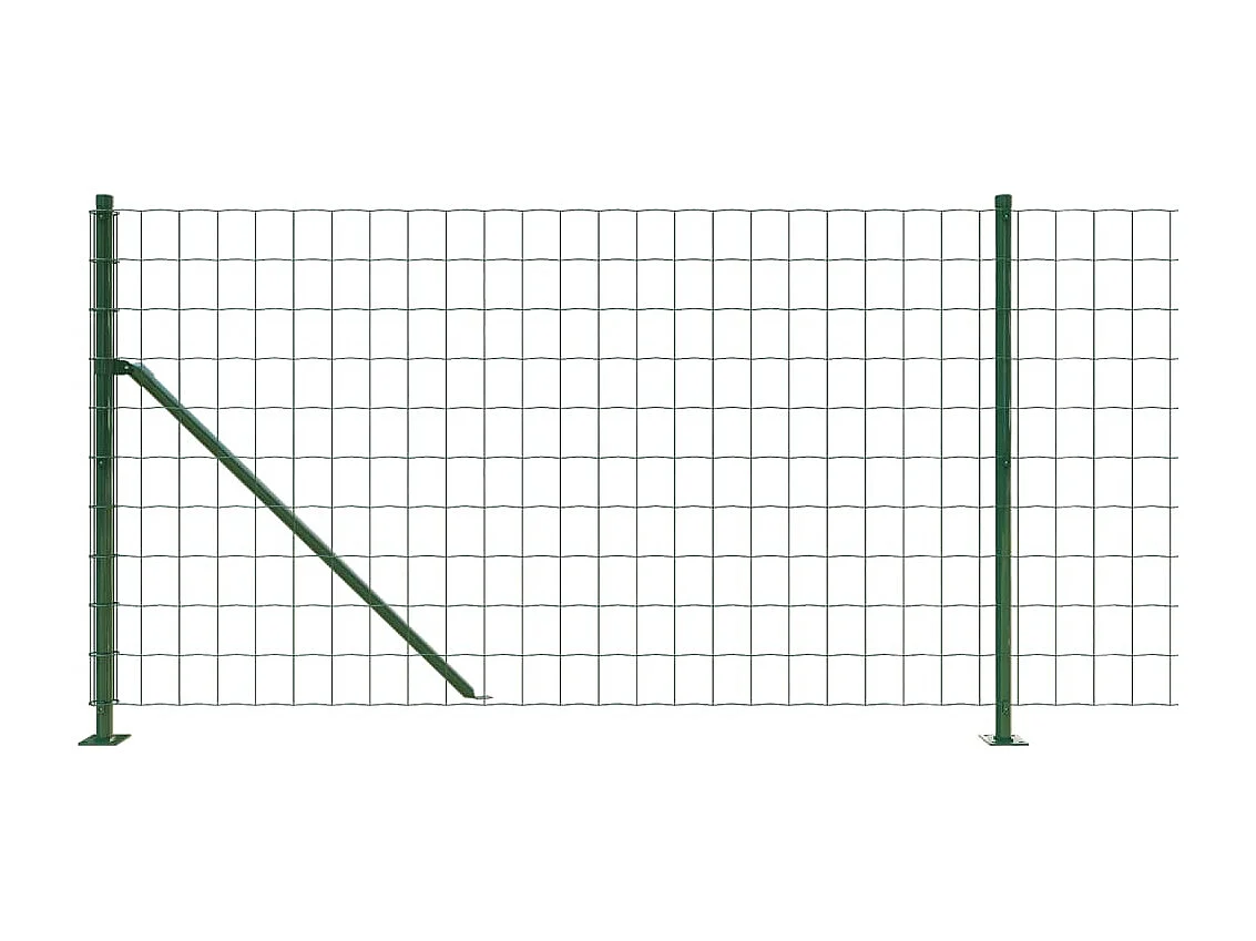 Clôture en treillis métallique avec bride vert 0,8x25 m FR526679