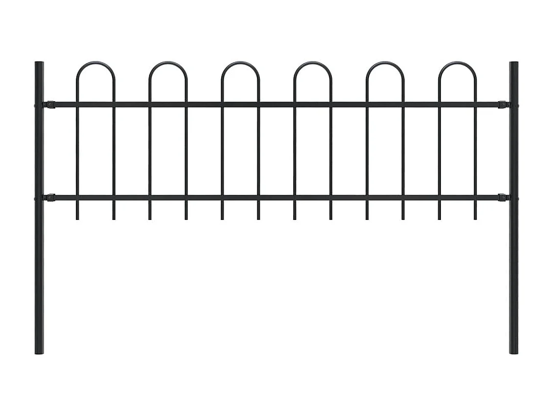 Tuinhek met ronde bovenkant 1,7 m staal zwart BE143355