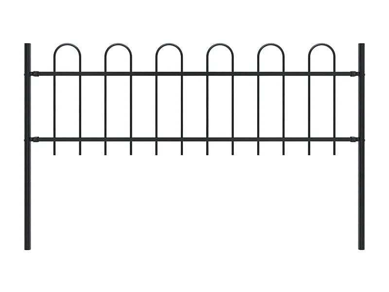 Clôture de jardin avec dessus en cerceau Acier 1,7 m Noir FR205521