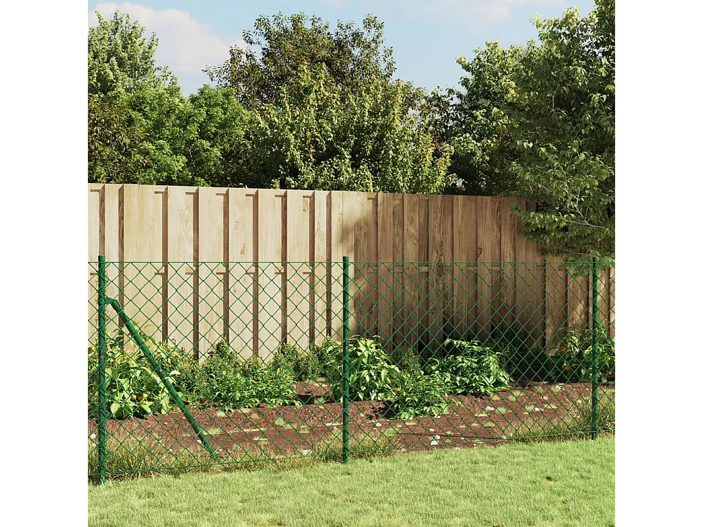 Cerca de alambre con pinchos de anclaje verde 0,8x10 m ES424882