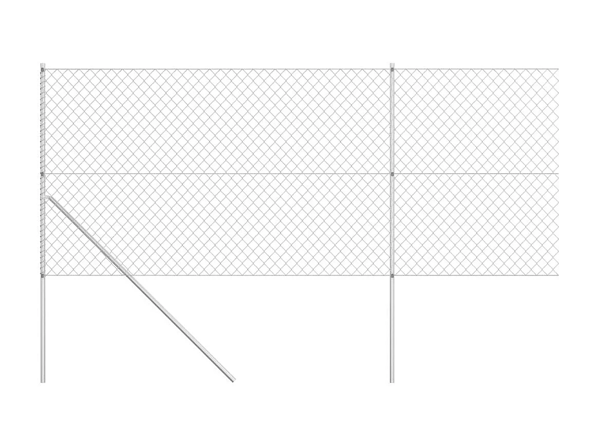 Clôture à mailles avec poteaux Acier galvanisé 15x1,5 m Argenté FR126661