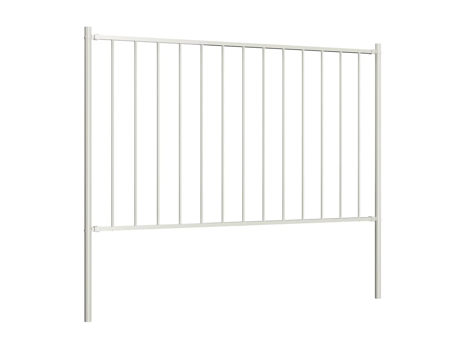 Panneau de clôture poteau Acier enduit poudre 1,7x1,25 m Blanc FR713554