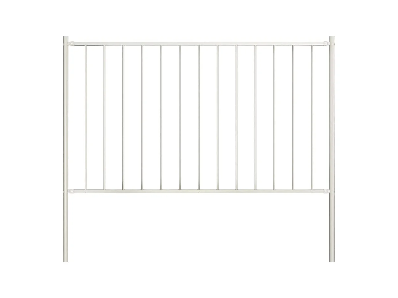 Panneau de clôture poteau Acier enduit poudre 1,7x1,25 m Blanc FR713554