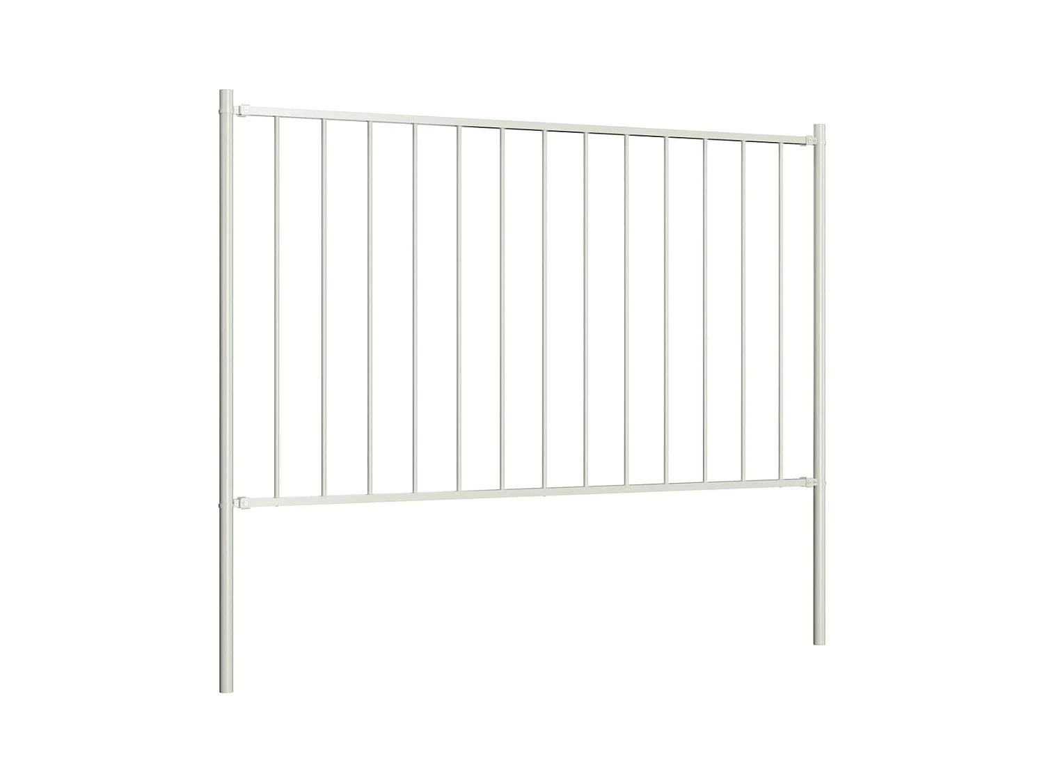 Painel de vedação c/ postes aço revestido a pó 1,7x1,25m branco PT368053