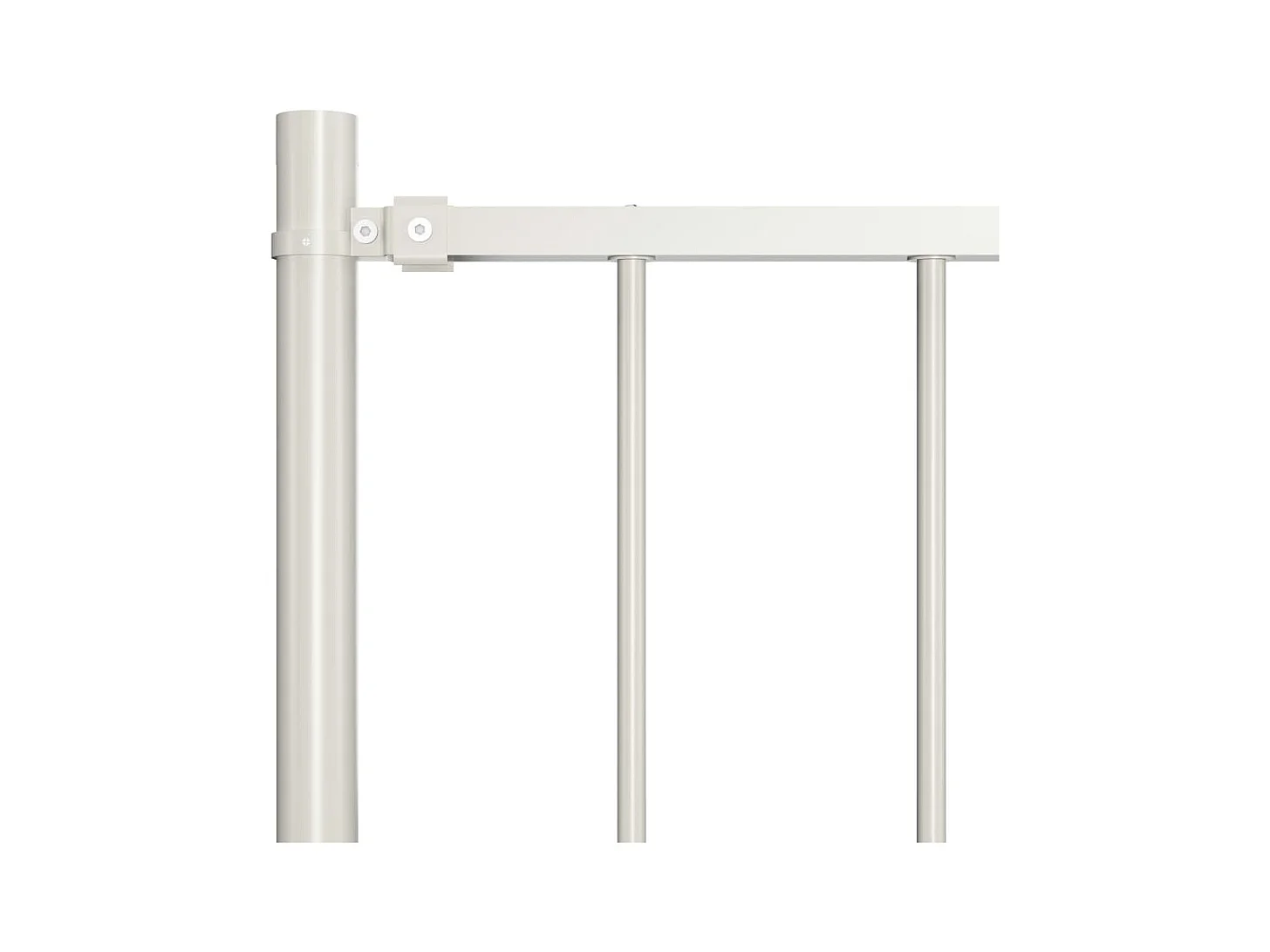 Painel de vedação c/ postes aço revestido a pó 1,7x1,25m branco PT368053