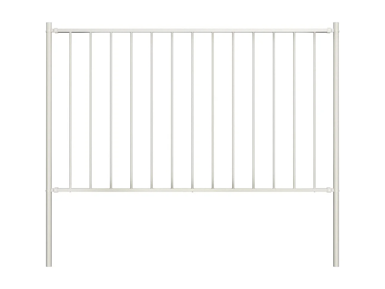 Panneau de clôture poteau Acier enduit poudre 1,7x1,25 m Blanc FR713554