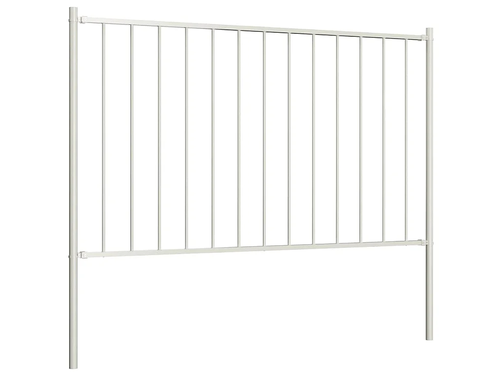 Hekpaneel met palen 1,7x1,25 m gepoedercoat staal wit BE470277