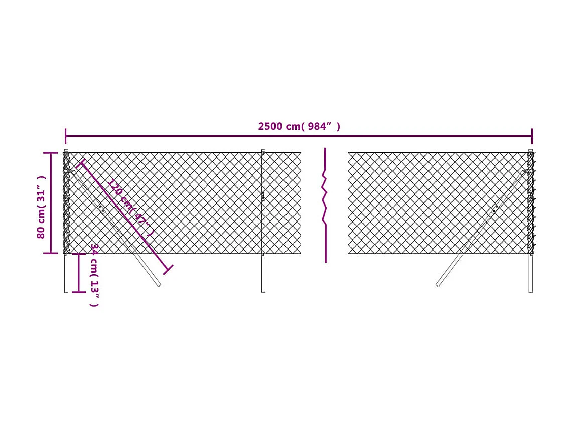 Cerca de alambre verde 0,8x25 m ES218209