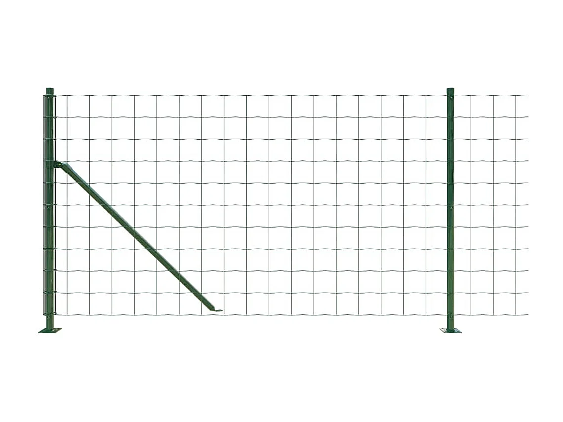 Clôture en treillis métallique avec bride vert 0,8x10 m FR135662