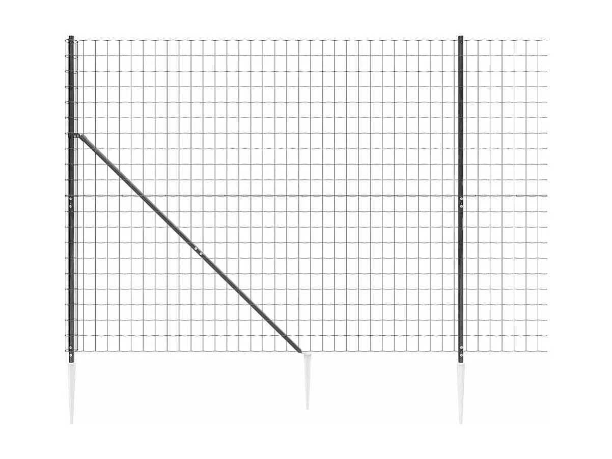 Cerca de alambre con pinchos de anclaje gris antracita 1,4x10 m ES572183