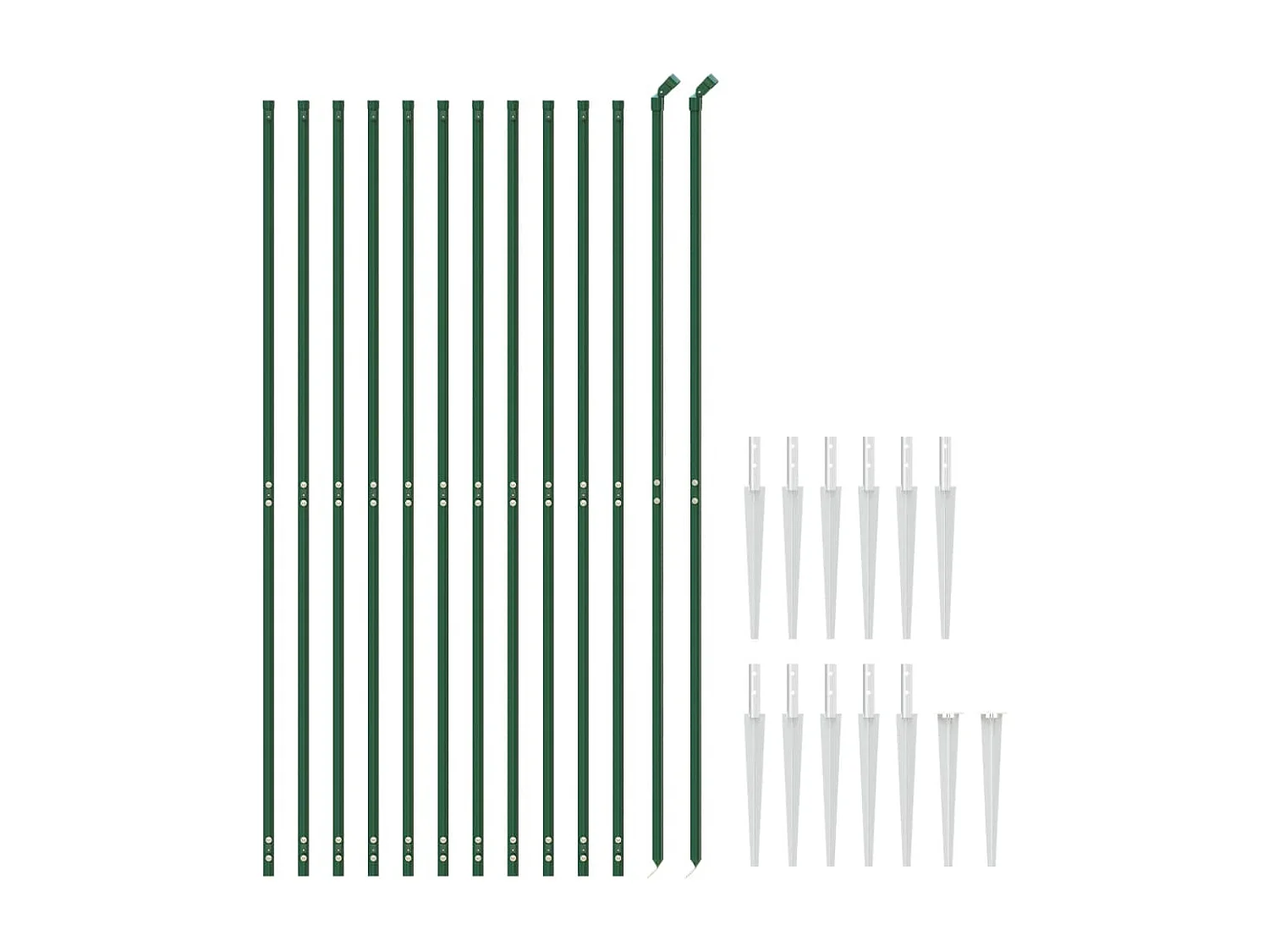 Cerca de alambre con pinchos de anclaje verde 1,6x25 m ES199615