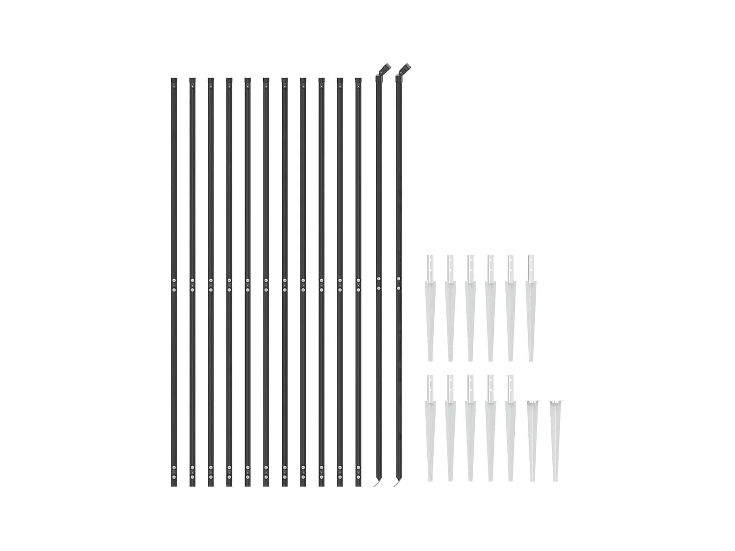 Clôture en treillis métallique et ancrage anthracite 1,6x25 m FR832995