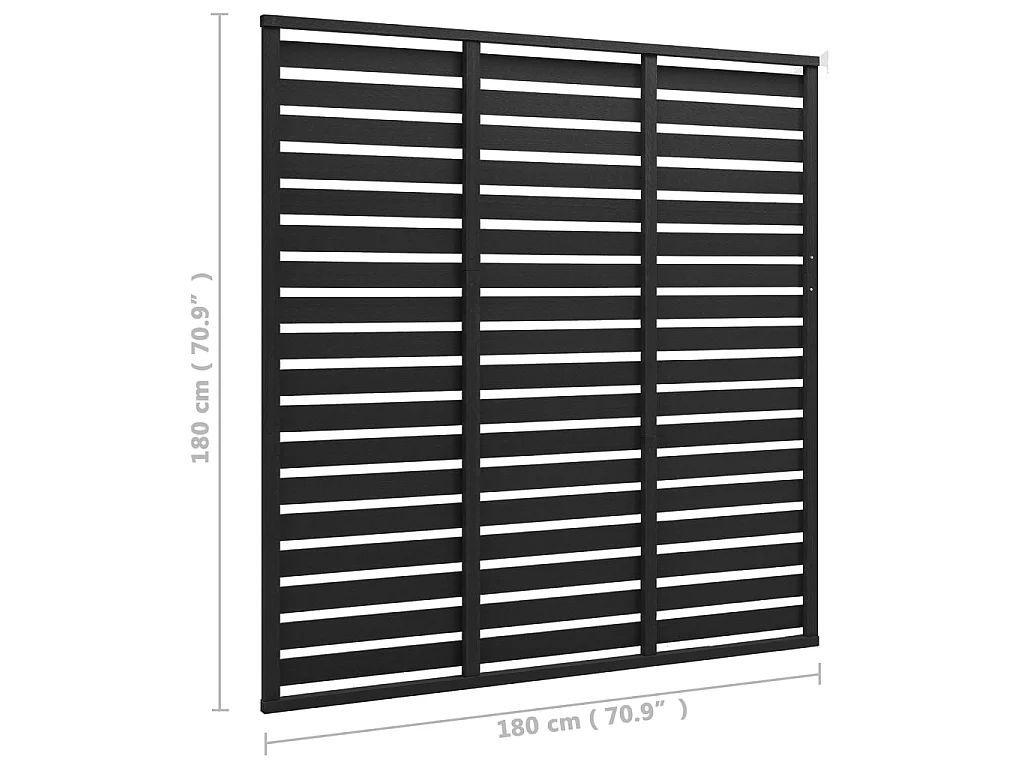 Painel de vedação 180x180 cm WPC preto PT690050