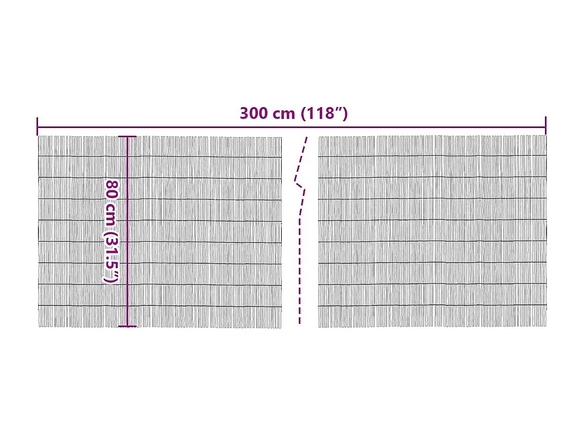Clôture de jardin 300x80 cm roseau FR523757