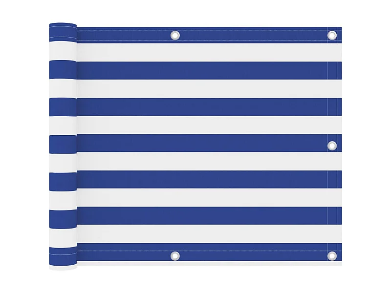 Balkonscherm 75x300 cm oxford stof wit en blauw BE380245