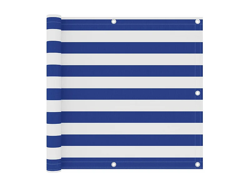 Brise vue - Écran de balcon Blanc et bleu 90x600 cm Tissu Oxford FR787469