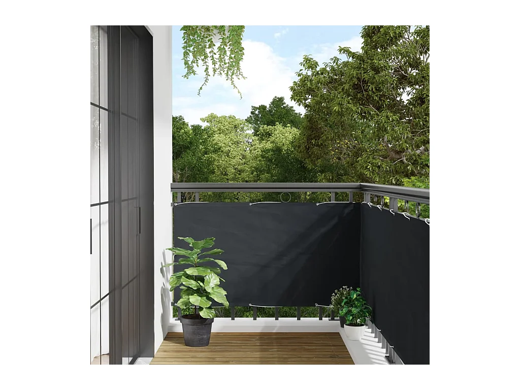 Brise vue - Écran de balcon Anthracite 75x500 cm Tissu Oxford FR429622