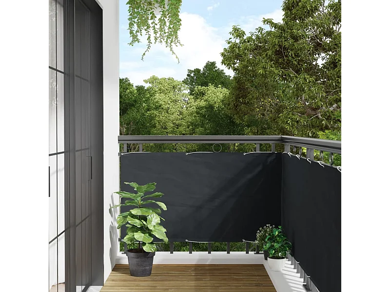 Brise vue - Écran de balcon Anthracite 75x500 cm Tissu Oxford FR429622