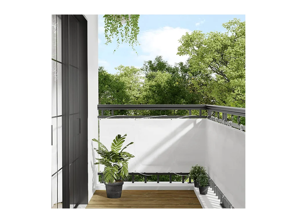 Brise vue - Écran de balcon blanc 75x1000 cm 100% polyester oxford FR388705