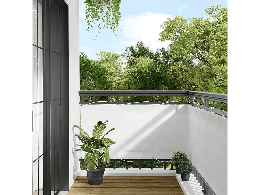 Brise vue - Écran de balcon blanc 75x1000 cm 100% polyester oxford FR388705
