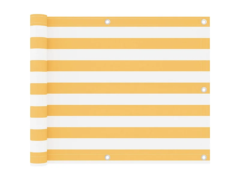 Balkonscherm 75x500 cm oxford stof wit en geel BE752943