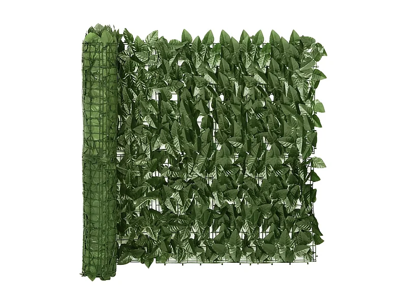 Brise vue - Écran de balcon avec feuilles vert foncé 400x75 cm FR105407