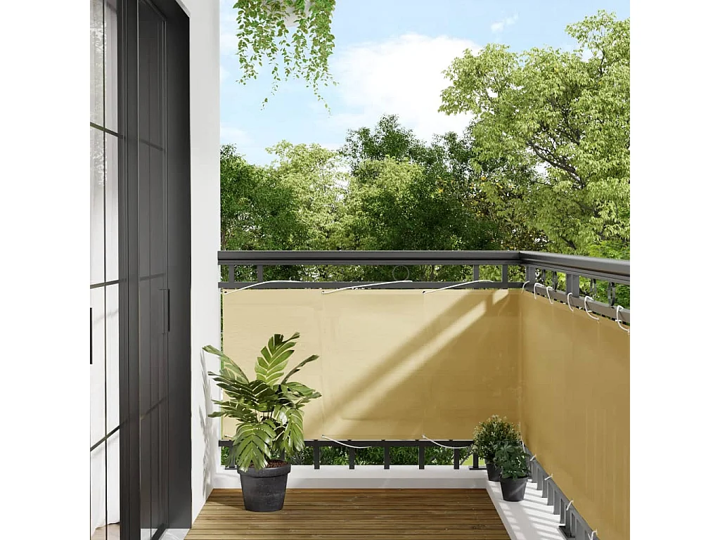 Brise vue - Écran de balcon sable 75x600 cm 100% polyester oxford FR423083