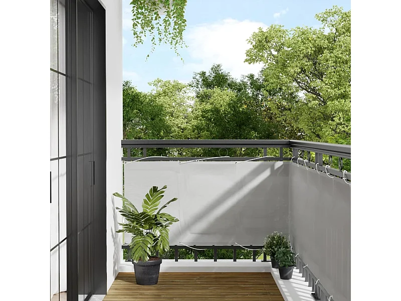 Brise vue - Écran de balcon gris clair 75x500 cm 100% polyester oxford FR484241