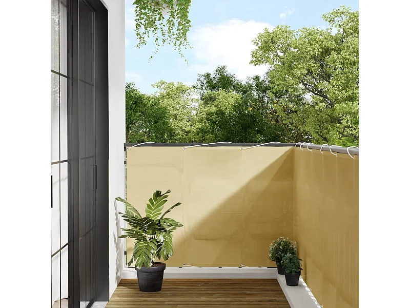 Brise vue - Écran de balcon sable 120x500 cm 100% polyester oxford FR839924