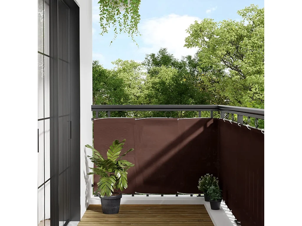 Brise vue - Écran de balcon marron 90x1000 cm 100% polyester oxford FR752461