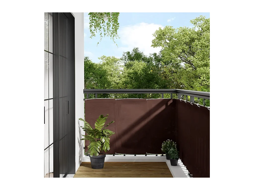 Brise vue - Écran de balcon marron 90x1000 cm 100% polyester oxford FR752461