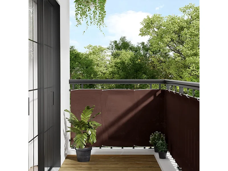 Brise vue - Écran de balcon marron 90x1000 cm 100% polyester oxford FR752461