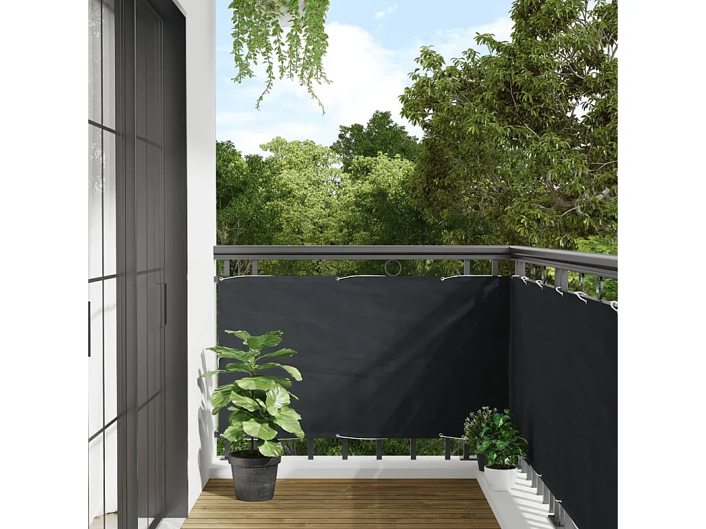 Brise vue - Écran de balcon en tissu Oxford 75x400 cm Anthracite FR205422
