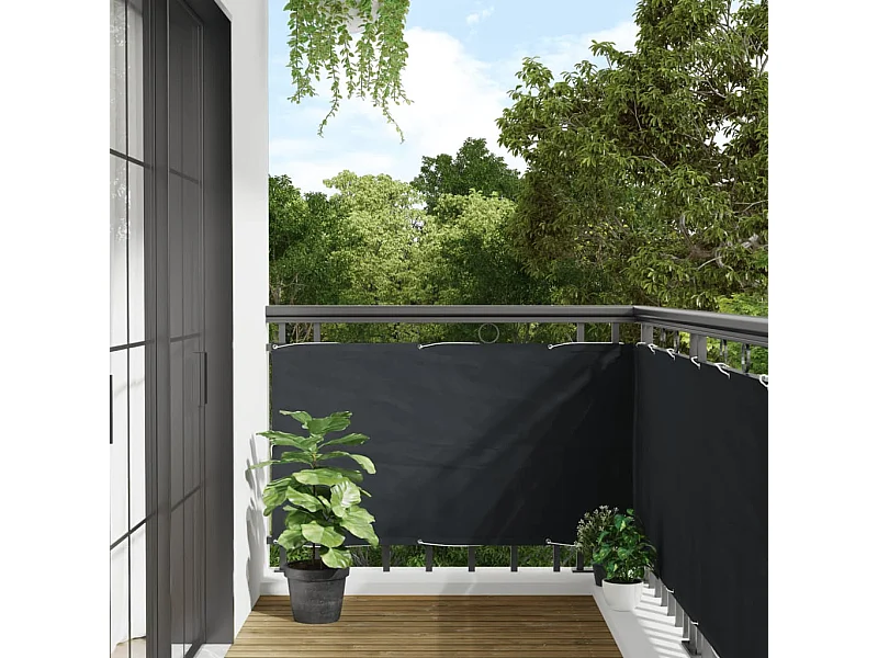 Brise vue - Écran de balcon en tissu Oxford 75x400 cm Anthracite FR205422