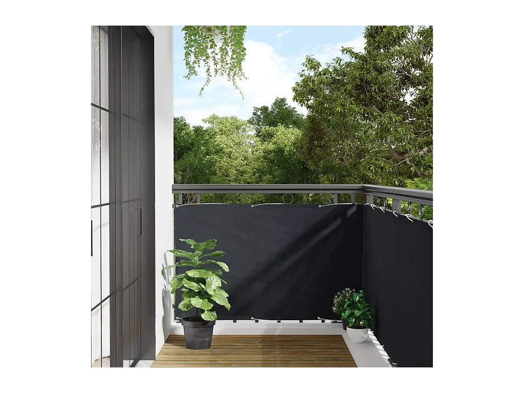 Brise vue - Écran de balcon Anthracite 90x300 cm Tissu Oxford FR566027